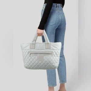💯 AUTHENTIC Chanel - Coco Cocoon Zipped Tote Quilted Printed Nylon Large TOTE